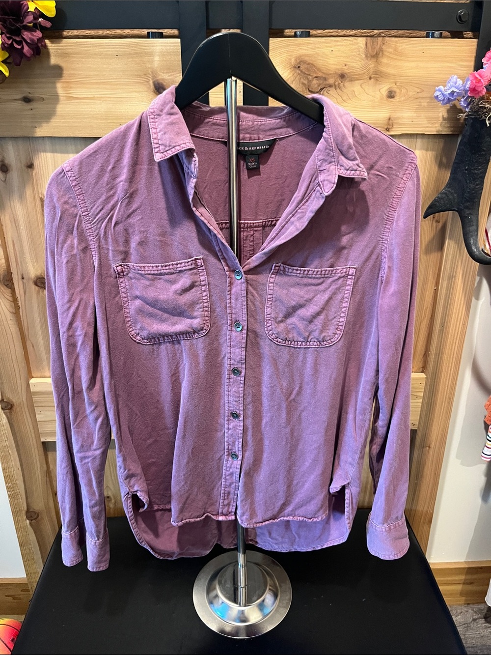 Rock & Republic Dusty Lavender Long-Sleeve Button Down Shirt